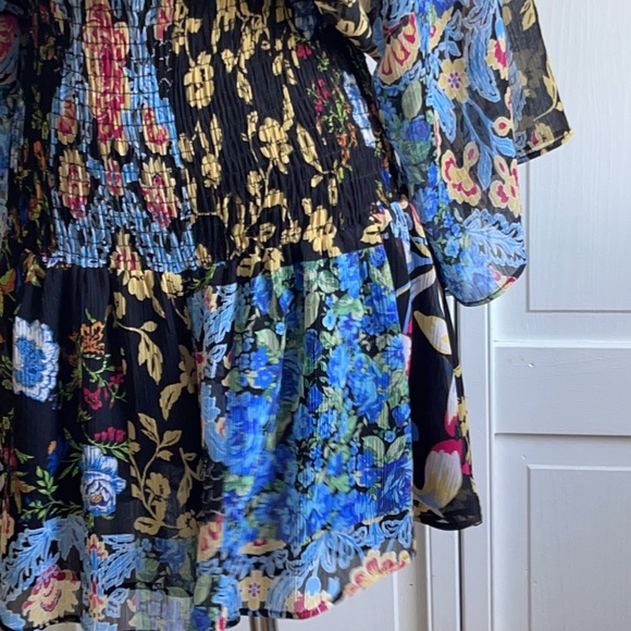 Zara Multicolored Patchwork Floral Printed Romper/Jumpsuit Size S. - Picture 6 of 14